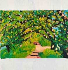 32×41㎝「夕方の部屋の中」F6・原画・油彩 - メルカリ