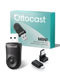【公式】オットキャスト MINI Ottocast 新型ミニCarPlay Android Auto ワイヤレスUSBカーアダプター 2025最新 アンドロイドオート＆カープレイ無線化接続 純正有線CarPlay/Android Auto搭載車適合 iPhos