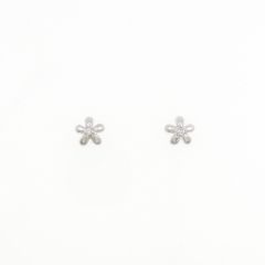 未使用に近い】14K ホワイトゴールド フラワー ピアス 両耳用