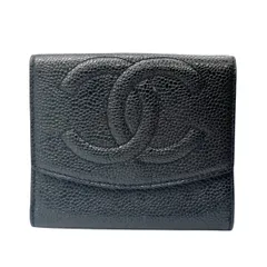 【中古】CHANEL シャネル 二つ折り財布 ココマーク 二つ折り財布 ユニセックス キャビアスキン