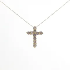 K18YG クロス ダイヤモンド ネックレス 2.00CT