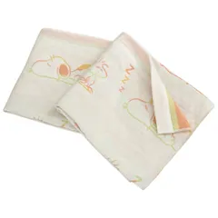 リヴェール ガーゼケット ハーフサイズ ハーフケット 3重ガーゼ スヌーピー 綿混 ブランケット 夏掛け 肌掛け (オレンジ)