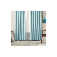 Hansleep カーテン 遮光カーテン 4枚セット 1級遮光 スカイブルー 幅100cm丈120cm 断熱 防寒 防音 省エネ 無地 洗える 寝室 リビング用 (ドレープカーテン2枚・レースカーテン2枚) 0