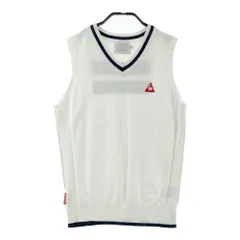 サイズ：L LE COQ GOLF ルコックゴルフ  ロゴ刺繍入り ニットベスト  ホワイト系 [240101595498] ゴルフウェア レディース ストスト