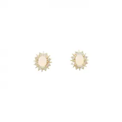 K18YG オパール ピアス 0.27CT