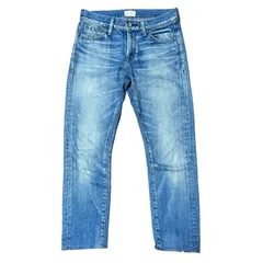 MOUSSY クロップド ボーイフレンドデニム テーパード ペイント＆ダメージ加工 ブルー サイズ24 レディースXS マウジー