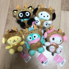 サンリオ花柄キーホルダー 5種 (チョコキャット ハンギョドン マイメロディ ポムポムプリン ポチャッコ)