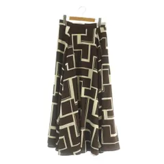 スナイデル SNIDEL Sustainableフレアボリュームプリントスカート ロング 1 ブラウン /MY ■OS