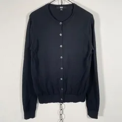 UNIQLO ユニクロ コットンカーディガン 薄手 Sサイズ ブラック黒 251-181864(72-02)