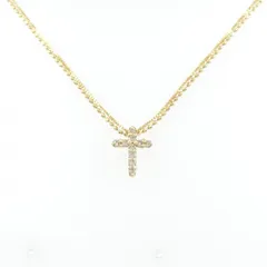 K18YG クロス ダイヤモンド ネックレス 0.1CT