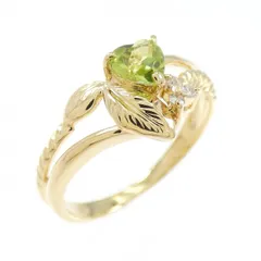 K18YG ハート ペリドット リング