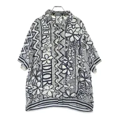 Dior HOMME (ディオールオム) 20AW×Shawn Stussy ショーンステューシーコラボ Floral Logo Print Silk S/S Shirt フラワーロゴプリントシルク半袖シャツ 033C508A4945