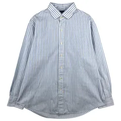 古着 ラルフローレン Ralph Lauren REGENT CUSTOM FIT 長袖 コットンストライプシャツ メンズXL相当/eaa602389