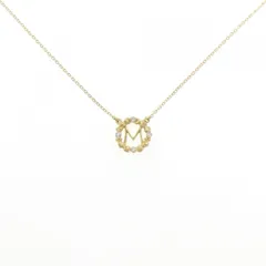 K18YG イニシャルM ダイヤモンド ネックレス 0.03CT