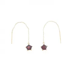 K18YG ガーネット ピアス 1.00CT