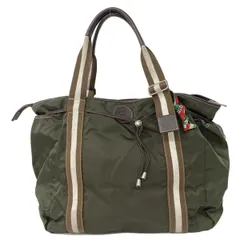 OROBIANCO(オロビアンコ) ハンドバッグ - カーキ×ブラウン×白 コットン、レザー