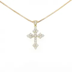 K18YG クロス ダイヤモンド ネックレス 1.00CT