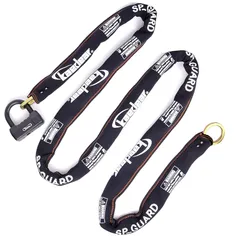 Kaedear(カエディア) バイク ロック チェーンロック 鍵 パッドロック 長さ3000mm スクエアチェーン 9mm 高耐久 SPキーシリンダー 盗難防止 キー 紛失 複製サービス SP-GUARD KDR-LK2S-3000 (3000mm) 1