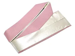 着物美人 送料込み 重ね襟 くすみ 正絹 伊達襟 重ね衿 掛け襟 襟 振袖重ね襟 成人式重ね襟 重ね襟ピンク 重ね襟ラメ 成人式 結婚式 入学 卒業式 振袖 訪問着 附下 色無地 着物 4way 【 ピンク 金 ラメ 両面 】m339014E10