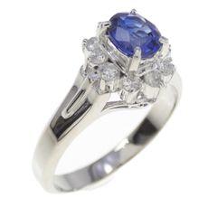 Pt900 サファイア ダイヤリング 13号 S0.63ct D0.29ct - メルカリ