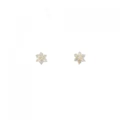 K18YG フラワー ダイヤモンド ピアス 0.20CT