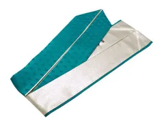 着物美人 送料込み 重ね襟 正絹 伊達襟 重ね衿 掛け襟 襟 振袖重ね襟 成人式重ね襟 重ね襟青緑 成人式 結婚式 入学 卒業式 振袖 訪問着 附下 色無地 着物 4way 【 青緑 金 両面 】m339056E10