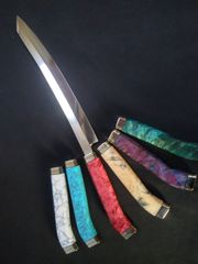 未使用 超鋼スーパー本焼 六寸 切付型 黒檀 上下白水牛 鞘付き 城山 未使用 超鋼スーパー本焼 六寸 切付型 黒檀 上下白水牛 鞘付き 城山