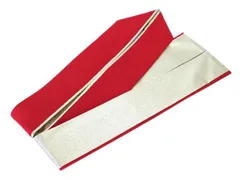 着物美人 送料込み 重ね襟 正絹 伊達襟 重ね衿 掛け襟 襟 振袖重ね襟 成人式重ね襟 重ね襟赤 成人式 結婚式 入学 卒業式 振袖 訪問着 附下 色無地 着物 4way 【 赤 金 両面 】m339082E10