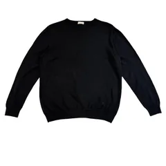 古着 バーバリーズ Burberrys 長袖 ニットセーター クリーニング済み 薄手 ウール 黒 フリーサイズ 男女兼用