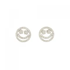 K18WG スマイル ダイヤモンド ピアス 0.60CT