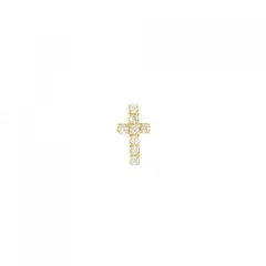 K18YG クロス ダイヤモンド ピアス 片耳