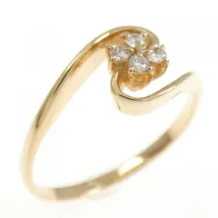 K18YG フラワー ダイヤモンド リング 0.08CT