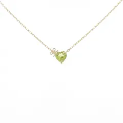 K10YG ハート×リボン ペリドット ネックレス