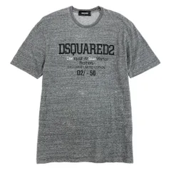 13l27【美品】DSQUARED2 ディースクエアード 半袖Tシャツ  ロゴ ペンキペイント ダメージ加工 限定版 イタリア製 Lサイズ グレー コットン100％ メンズo07t