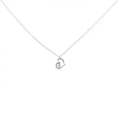 K10WG ハート ダイヤモンド ネックレス 0.01CT