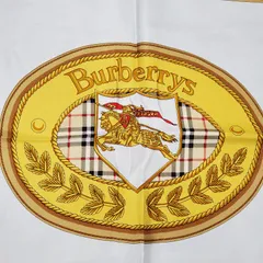 【EL6】BURBERRY バーバリーズ 大判 スカーフ レトロ ヴィンテージ ノバチェック ホースロゴ 水色 ライトブルー タグ付き シルク100％ 　MK11495