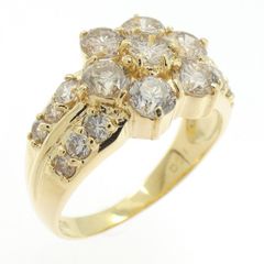 限定値下げ K18 ダイヤ リング D1.00ct 5.7g フラワーモチーフ - メルカリ