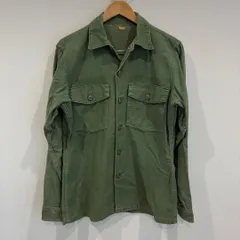 S00118 ミリタリー長袖シャツ　メンズ　カーキ　ビンテージ
