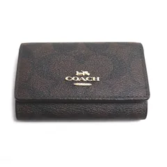 COACH コーチ シグネチャー 5連キーケース キーリング付き キーケース ブラウン F77998 IMAA8 アウトレット品 レディース 中古 美品