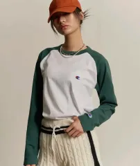 新品 チャンピオン ラグラン 長袖 Tシャツ ダークグリーン