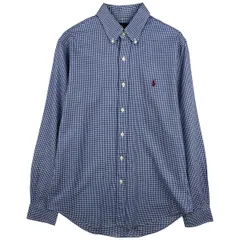 古着 ラルフローレン Ralph Lauren SLIM FIT スリムフィット ギンガムチェック 長袖 ボタンダウンチェックシャツ メンズM相当/eaa602391