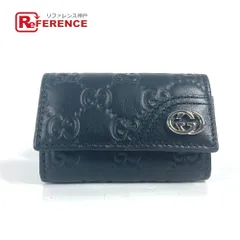 GUCCI グッチ キーケース GG 6連 鍵 181680 シマレザー ブラック