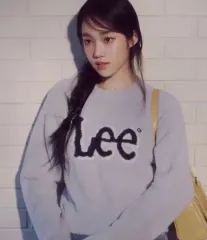 新品) Lee リー ウィメンズ ロゴ ニット スカイ ブルー アンゴラ アバントフィット