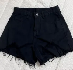 新品 ブラック ダメージ デニム ショートパンツ ハーフパンツ