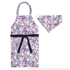 COLORFUL CANDY STYLE LAURA ASHLEY 子供用 キッズエプロン 女の子 三角巾 セット 小学生 100-120 着脱簡単 Floret N1251640 1
