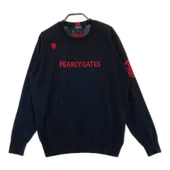 サイズ：2 PEARLY GATES パーリーゲイツ  ロゴ入り 長袖ニットセーター  ネイビー系 [240101597151] ゴルフウェア レディース ストスト