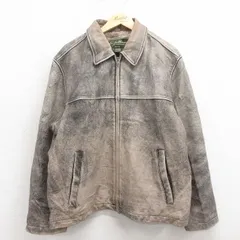 XL/古着 エディーバウアー 長袖 レザー ジャケット メンズ 大きいサイズ グレー【spe】 25nov12