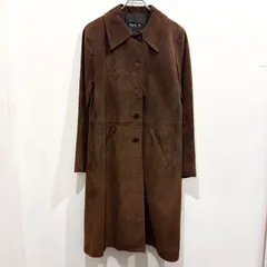 agnes b. SPECIAL 豚革 スウェード レザーコート ブラウン サイズ1 フランス製【送料込み】