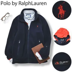 00sヴィンテージ Polo ラルフローレン ボア フリース ジャケット L 紺