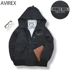 【人気】アヴィレックス AVIREX 中綿 ジャケット M ブラックカモ柄